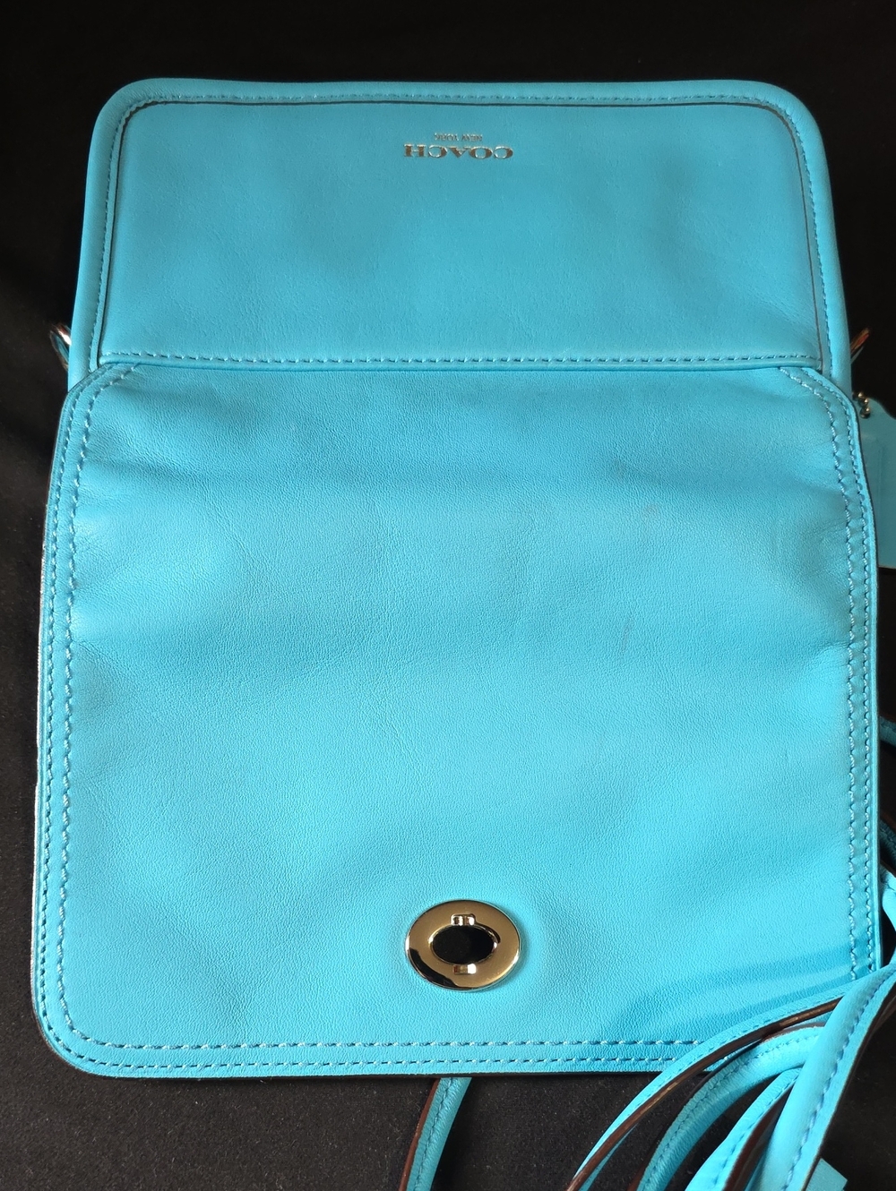 Coach Turquoise Crossbody Bag with Tassel Accent - Picture 7 of 7
